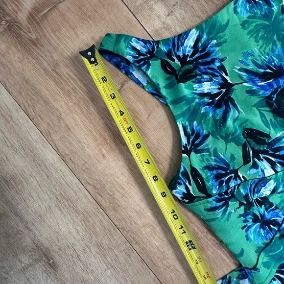 Banana Republic Green and Blue Ruched Sheath Midi Dress - Picture 7 of 14